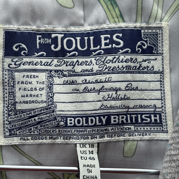 Joules Gray with multicoloured threads Classic Cotton Blazer Ladies size 14US - Picture 3 of 13